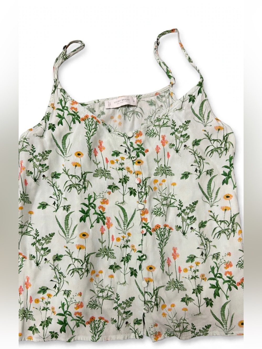 Lucky Brand Light Mint Floral Spaghetti Strap Camisole